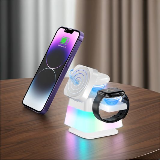 Deluxe Charging 4 In 1 Rotatable Light Mganetic Wireless Charging Stand