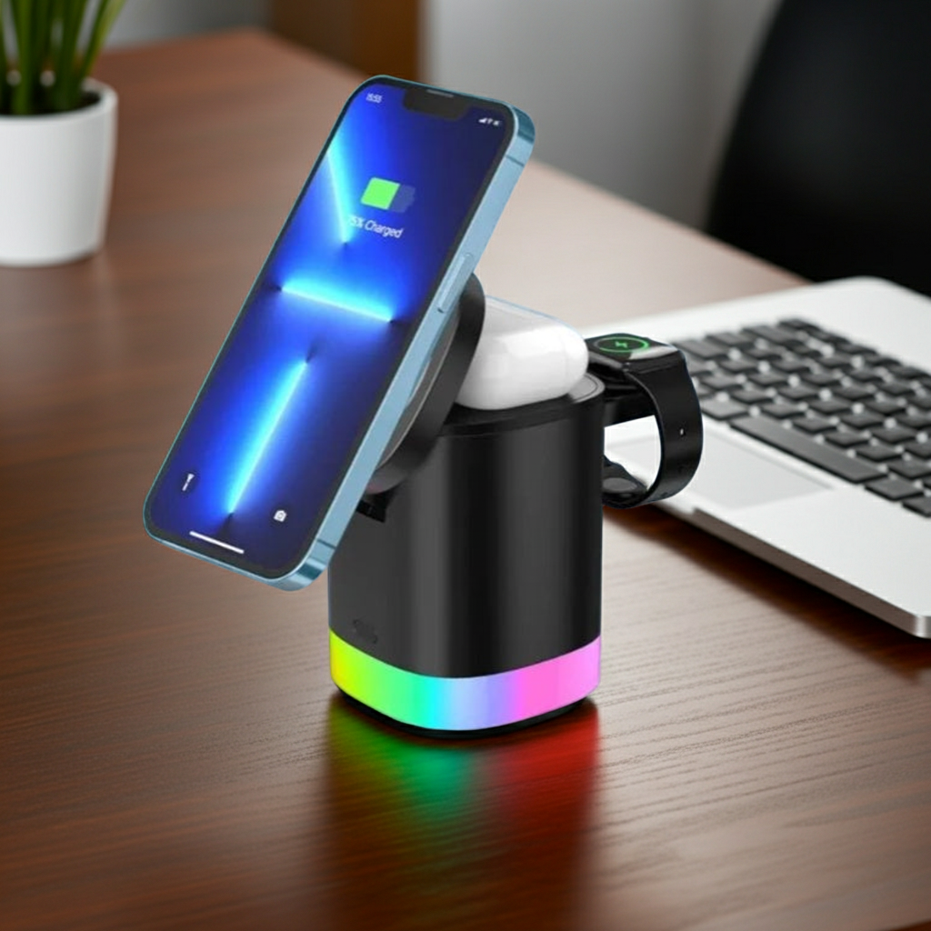 Deluxe Charging 3-in-1 LED Phone Charging Holder